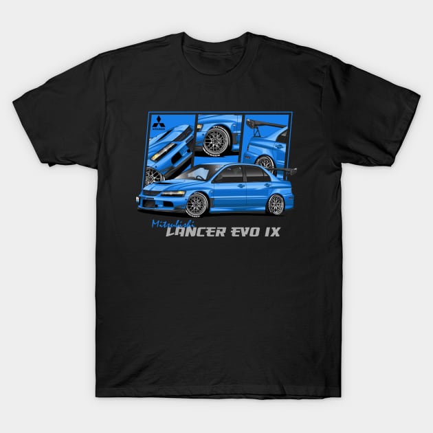 Mitsubishi Lancer Evolution evo 9, IX, JDM Car T-Shirt by T-JD